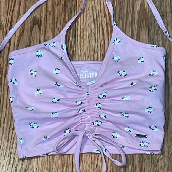 NWOT Hollister Pink Halter, Floral, XS - Picture 2 of 6